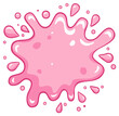 © Анатолій Трачук - Pink bubble gum or slime splash cartoon illustration with shiny drips and drops