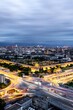 Xi'an City Aerial View at Dusk with Ancient Walls and Modern Skyline, China