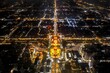 Aerial Night View of Xi'an City Center with Historic Pagoda and Modern Urban Architecture, China