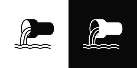 Wastewater icon illustration element design. black glyph icons