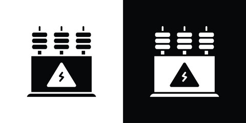 Transformer icon illustration element design. black glyph icons