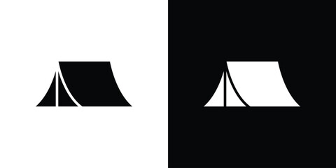 Tent icon illustration element design. black glyph icons