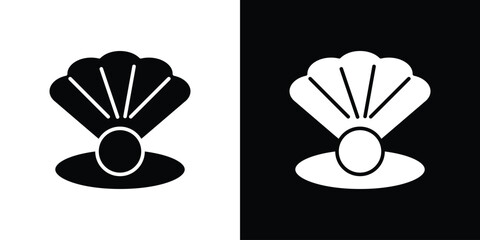 Pearl icon illustration element design. black glyph icons