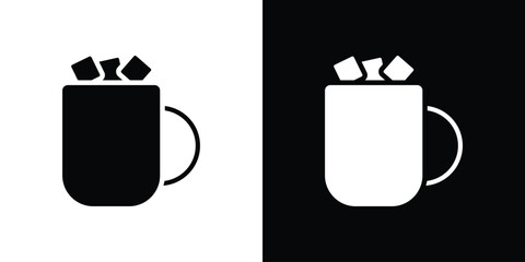 Marshmallows Mug icon illustration element design. black glyph icons