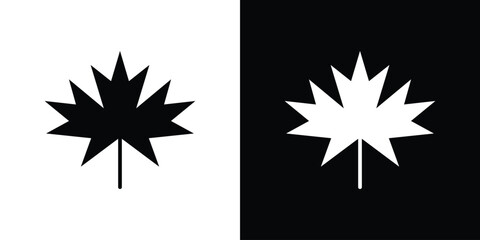 Maple leaf icon illustration element design. black glyph icons