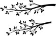 © Sihab Creatives - Minimalist tree branch silhouettes with leaves, black vector illustration for nature, botanical, decorative, abstract, and graphic design themes