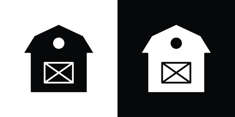 Farm icon illustration element design. black glyph icons