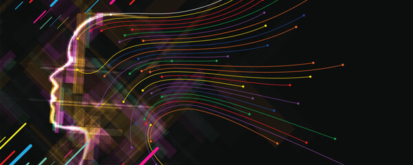 Abstract network and artificial intelligence background for business concept