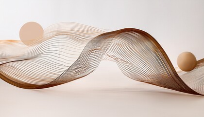 Wall Mural - Abstract Flowing Line Wave Composition For Minimalist Modern Decor