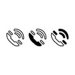© Ahasun - Three phone icons are displayed with different styles. The icons are a symbol of communication, contact, and connection, useful for user interface and web design.