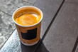 Coffee to go take away cup on the bench Thailand.