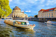 The sightseeing boats on Spree river in Berlin, Germany