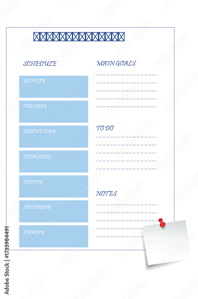 Elegant Weekly Planner Template with To Do List and Notes Organize Your ...