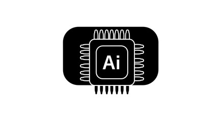Artificial intelligence microchip icon design