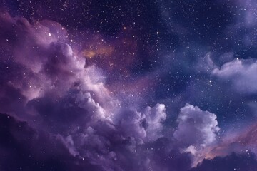Wall Mural - Vibrant Cosmic Horizon: A Dramatic Night Sky Filled with Twinkling Stars and Abstract Galaxy Elements