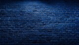 navy blue brick wall wide texture dark indigo masonry large long background gloomy night backdrop with white shades