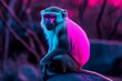 © Kateryna - Color-changing monkey expressively displays vibrant hues based on emotions in a lively jungle environment