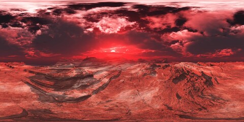 Wall Mural - Mars, HDRI, environment map , Round panorama, spherical panorama, equidistant projection, 360 high resolution panorama, 3d rendering