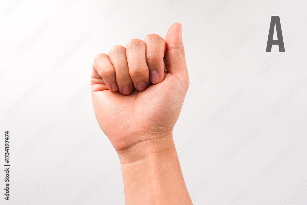 American Sign Language (ASL) alphabet and numbers chart using human ...