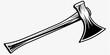 © Wa Bale - Black and White Axe Illustration on a White Background for Cut Concept