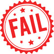 © StockNova - Red Stamp With F A I L Text And Stars On White Background fail word