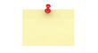 © Dennis - Isolated yellow adhesive note pinned, blank memo pinned to surface for message, to do list