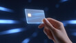 © Jirawatfoto - Hand holding transparent credit card with visible microchip, futuristic concept for digital payment. Modern technology for secure finance, shopping and electronic banking