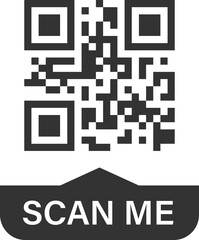 QR code with curved bottom scan banner