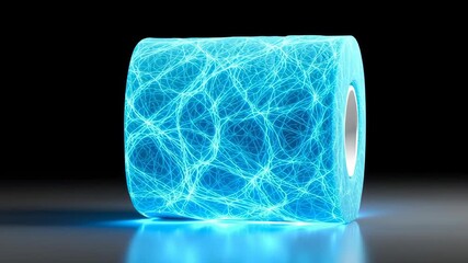Blue and white object with a white hole in the middle. The blue color is very bright and the white color is very light