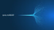 © Hilch - Dynamic lines vector abstract background. Network data flow, ai wave, science concept. Digital stream of light, particle, and energy. Futuristic technology graphic for business, design, and innovation