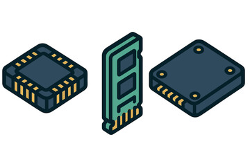 Essential computer hardware components including a central processing unit, random access memory, and solid state drive