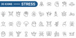 © ricky_and - Stress line editable icon set. Linear icon collection. Editable stroke. Full vector. modern pictogram.