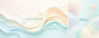 © Ftch. - Abstract background with waves and circle shape. Abstract background with pastel color for for flyer, poster, social media template