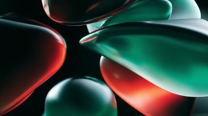 Abstract 3 d shapes with glossy surfaces and vibrant color gradients