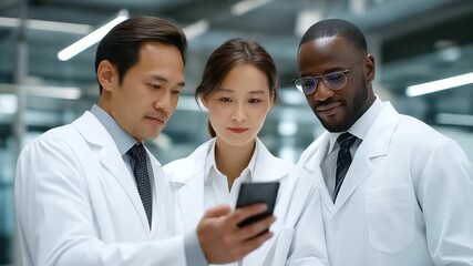 Cinematic footage of a diverse team of software engineers collaboratively testing mobile apps using Chinese IT frameworks, highlighting global corporate teamwork.