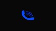 © md - Vibrant blue telephone receiver icon with sound waves emanating symbolizing communication and connection on a dark background