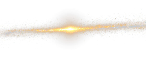 Wall Mural - Sparkling Golden Light Trail with Particles Isolate on Transparent Background, cutout, png