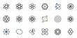 © Sarmad - Dynamic collection of modern atom icons representing science, research, and innovation for educational and business projects