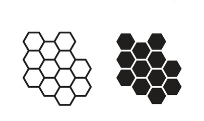 Honeycomb icons simple vector set. logo sign symbol set