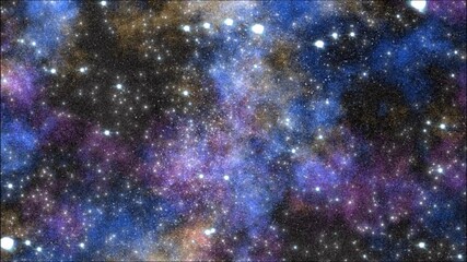 Wall Mural - A vivid starry sky with colorful nebulas, showcasing deep space
