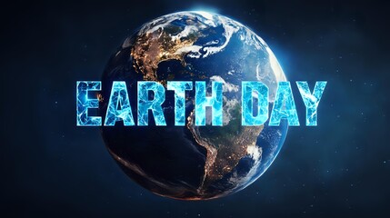 Wall Mural - Poster design showing earth crystal sphere glowing near text 
