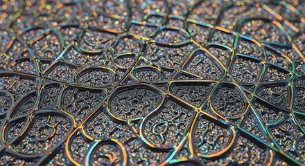 Intricate abstract pattern with geometric shapes and complex details