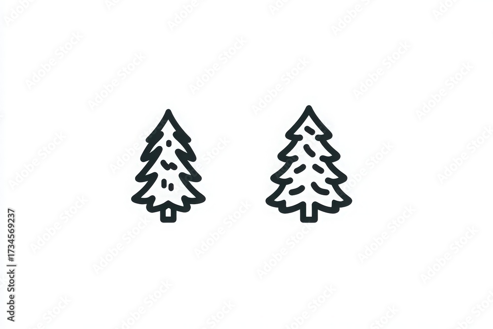 Two illustrated trees are displayed side by side, showcasing different designs. The trees represent various styles while emphasizing the beauty of nature and its diversity.