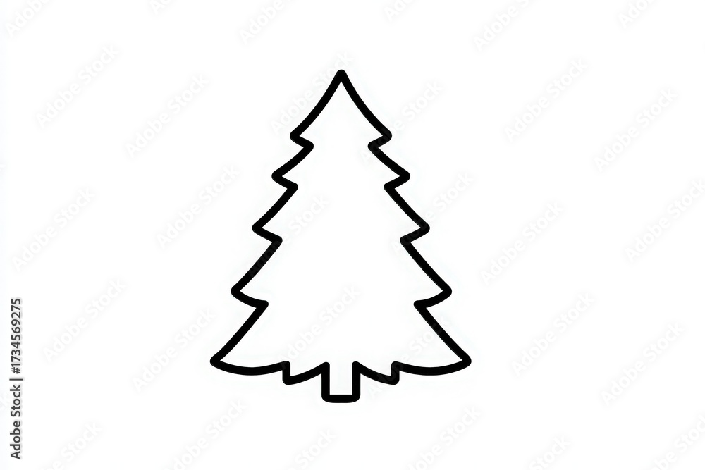 A minimalist drawing of a tree showcases a simple outline suitable for crafting or decoration. It captures the essence of a tree with a clear shape and no intricate details.