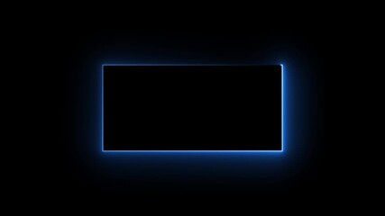 Wall Mural - Abstract glowing neon light rectangle border frame animation. Neon Rectangle Border . Neon rectangle frame ON Black background.. 4k animation video............