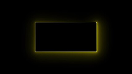 Wall Mural - Abstract glowing neon light rectangle border frame animation. Neon Rectangle Border . Neon rectangle frame ON Black background.. 4k animation video............