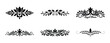 © TopW59 - Collection of six ornate black floral decorative elements isolated on white background