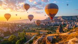Hot Air Balloons in the Sky with Nature View