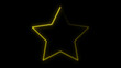 © PK-VFX - Glowing Neon Star Outline on Black Background, Bright Yellow Light Star Shape