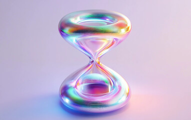 Wall Mural - Futuristic artistic creation of glowing hourglass structure composed entirely of pure bright light in vibrant abstract 3D rendering isolated on transparent background PNG
